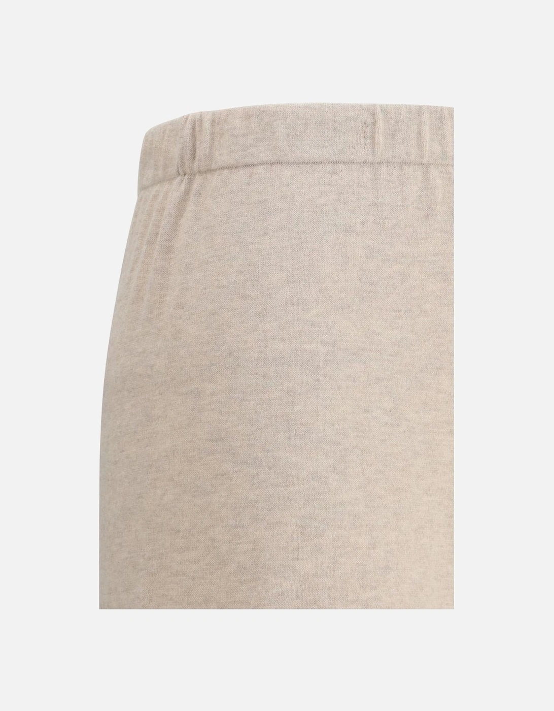 Elasticized Waistband Melange Wide-Leg Pants Women - Beige Jeans
