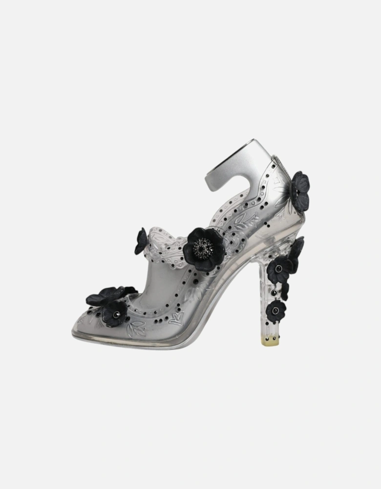 Clear Floral Crystal CINDERELLA Heels Shoes Women - Transparent Pumps