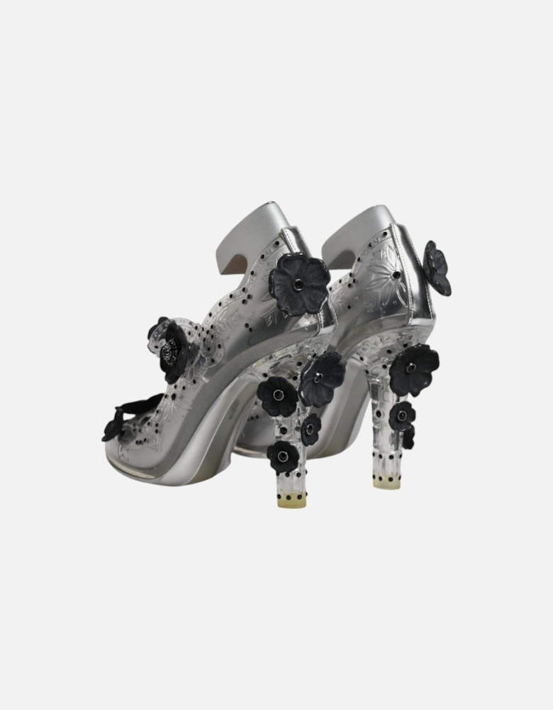 Clear Floral Crystal CINDERELLA Heels Shoes Women - Transparent Pumps