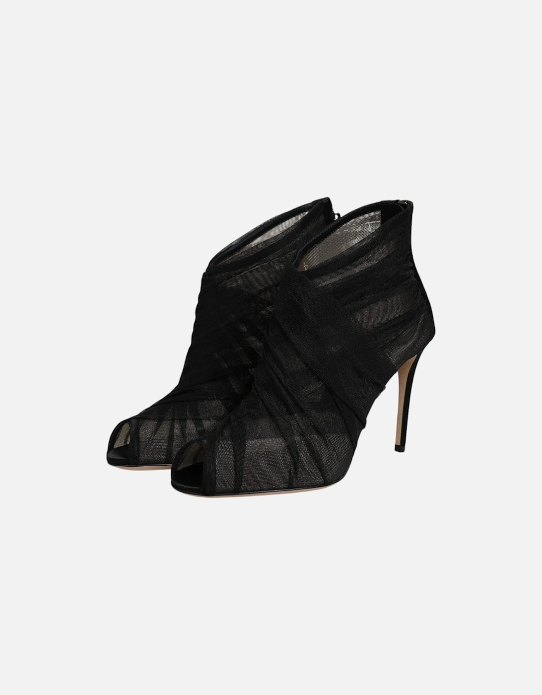 Black Mesh Stiletto Heels Ankle Boots Shoes Women