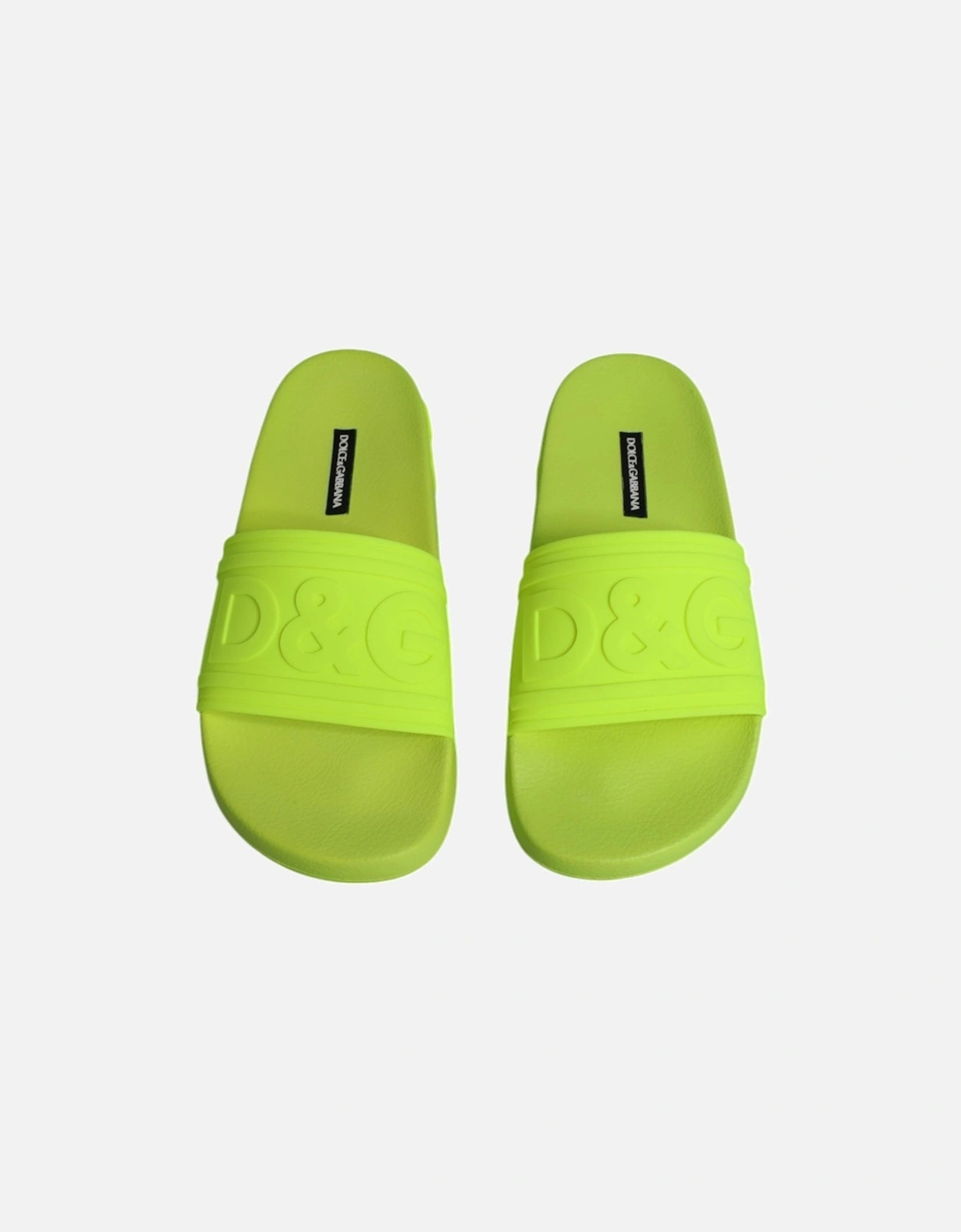 Rubber Slip-On Slide Sandals with Logo Detail Women - Green Flats