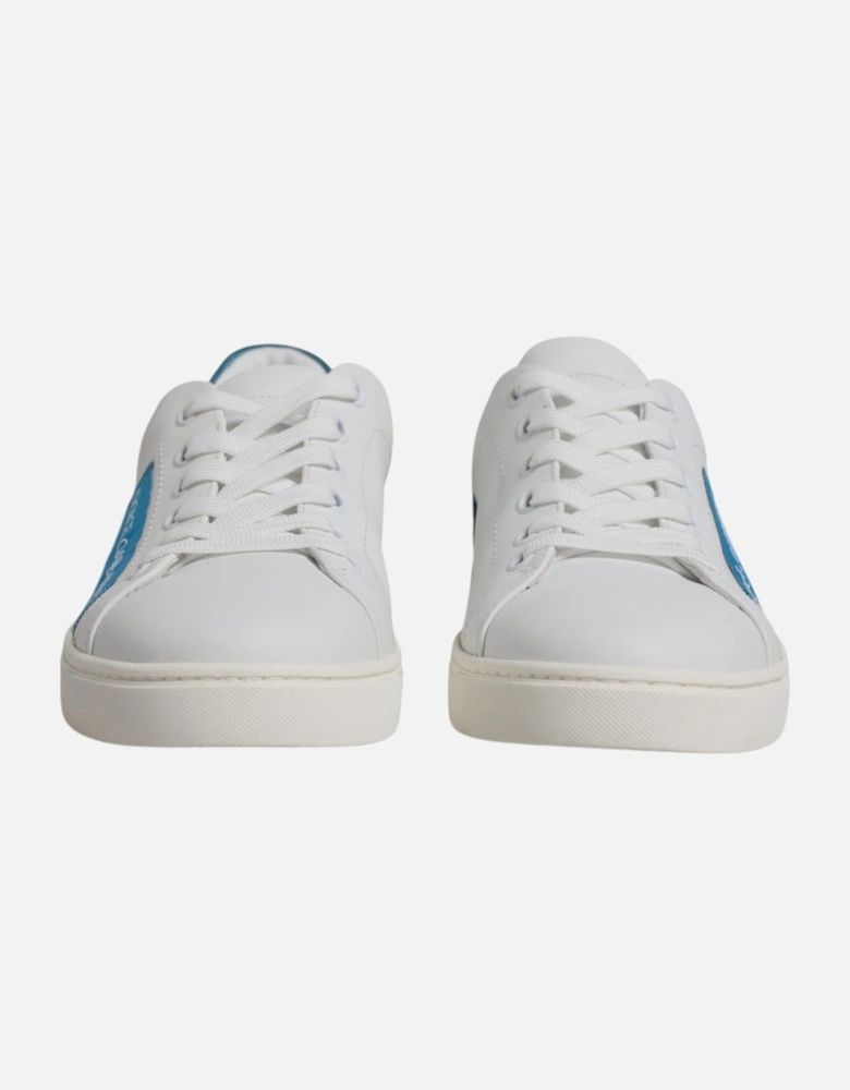 Low Top Calf Leather London Sneakers Women - Blue And White
