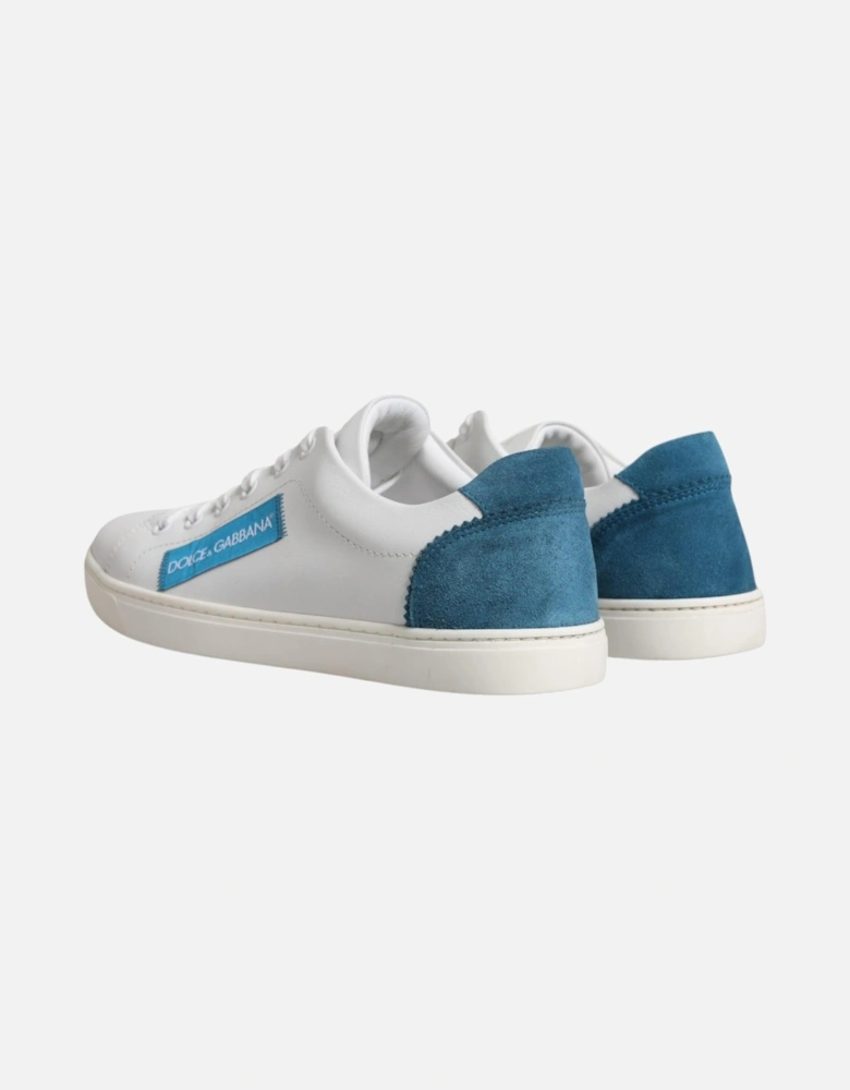 Low Top Calf Leather London Sneakers Women - Blue And White