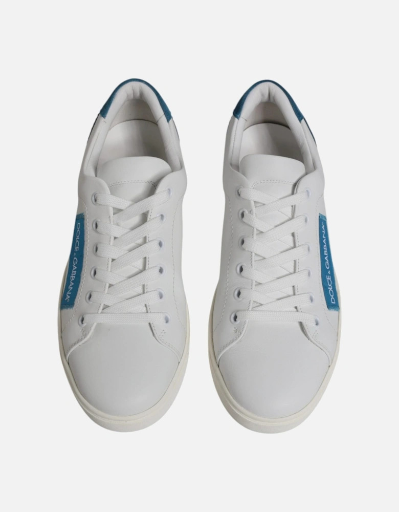 Low Top Calf Leather London Sneakers Women - Blue And White