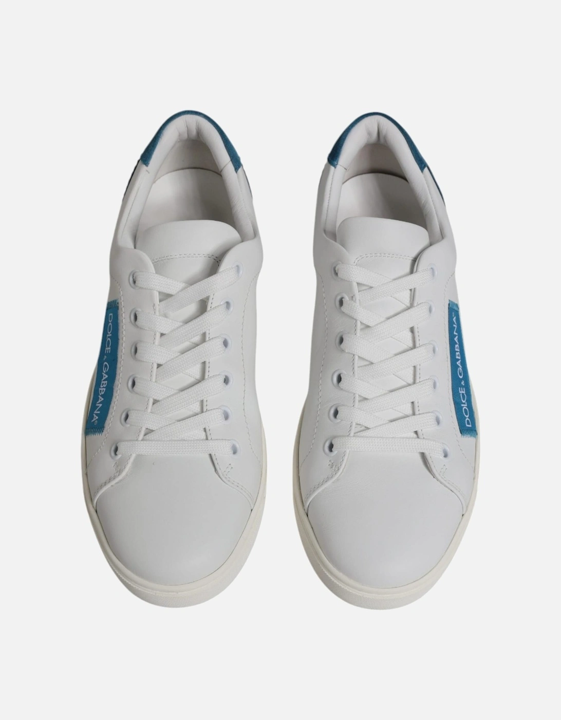 Low Top Calf Leather London Sneakers Women - Blue And White