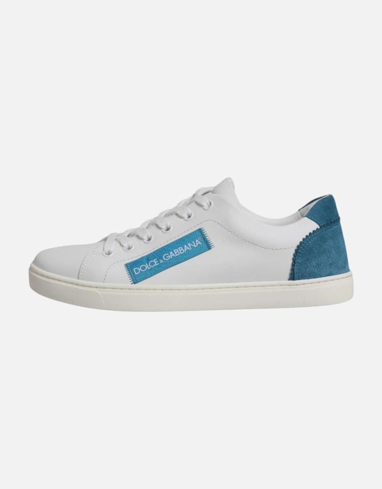 Low Top Calf Leather London Sneakers Women - Blue And White