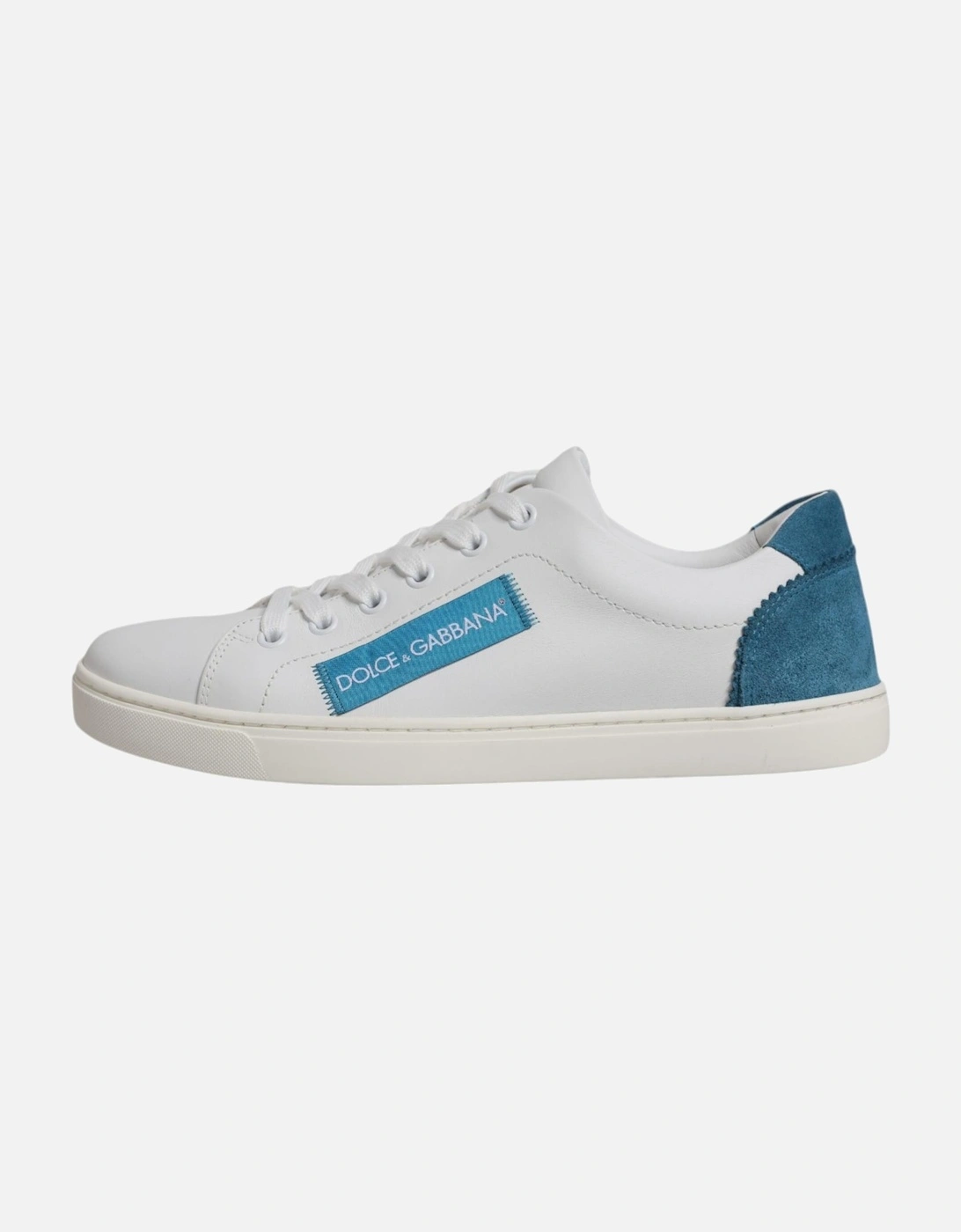 Low Top Calf Leather London Sneakers Women - Blue And White