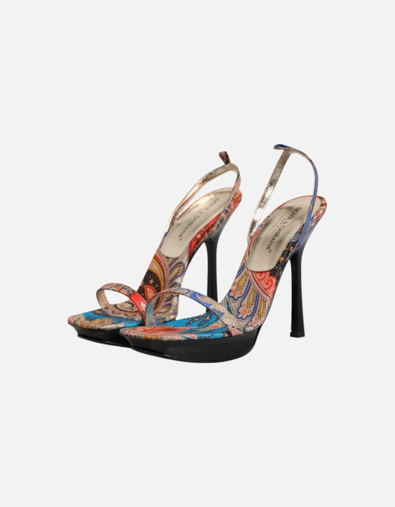 Multicolor Floral High Heels Sandals Shoes Women