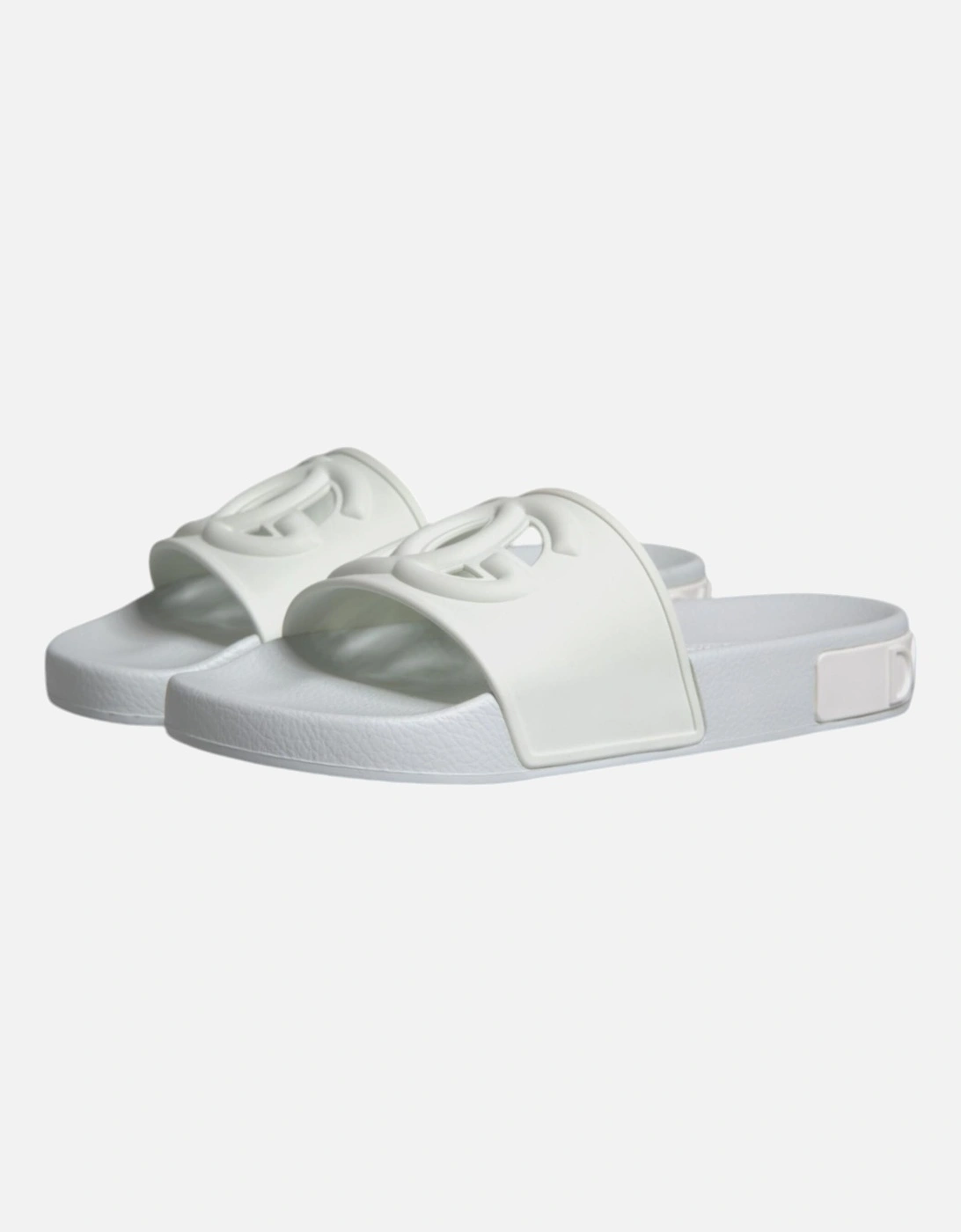 White Rubber Slides Sandals Beachwear Shoes Women Flats