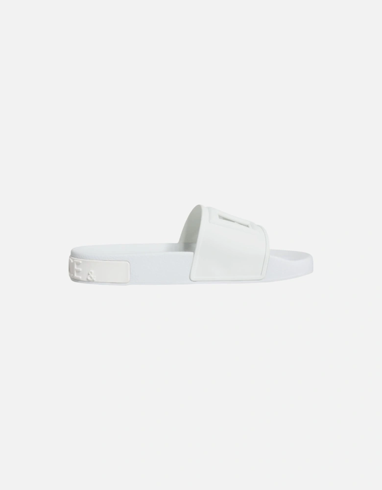 White Rubber Slides Sandals Beachwear Shoes Women Flats