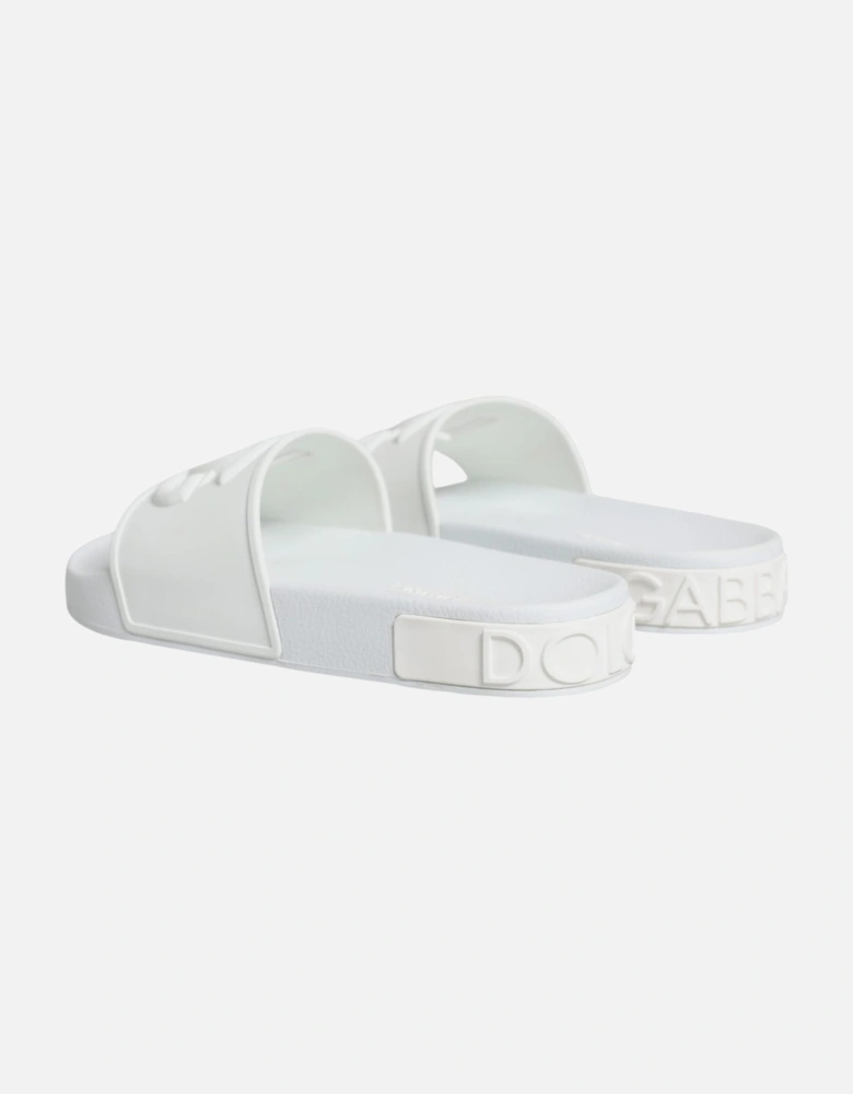 White Rubber Slides Sandals Beachwear Shoes Women Flats