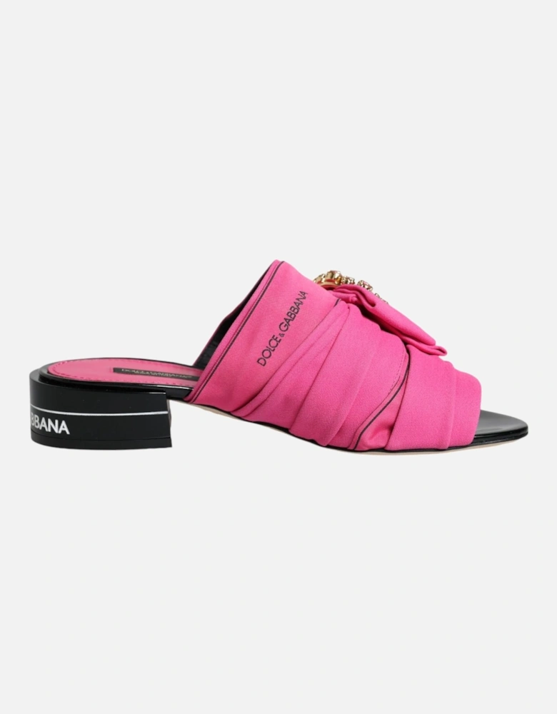 Pink Black Crystal Slides Sandals Shoes Women