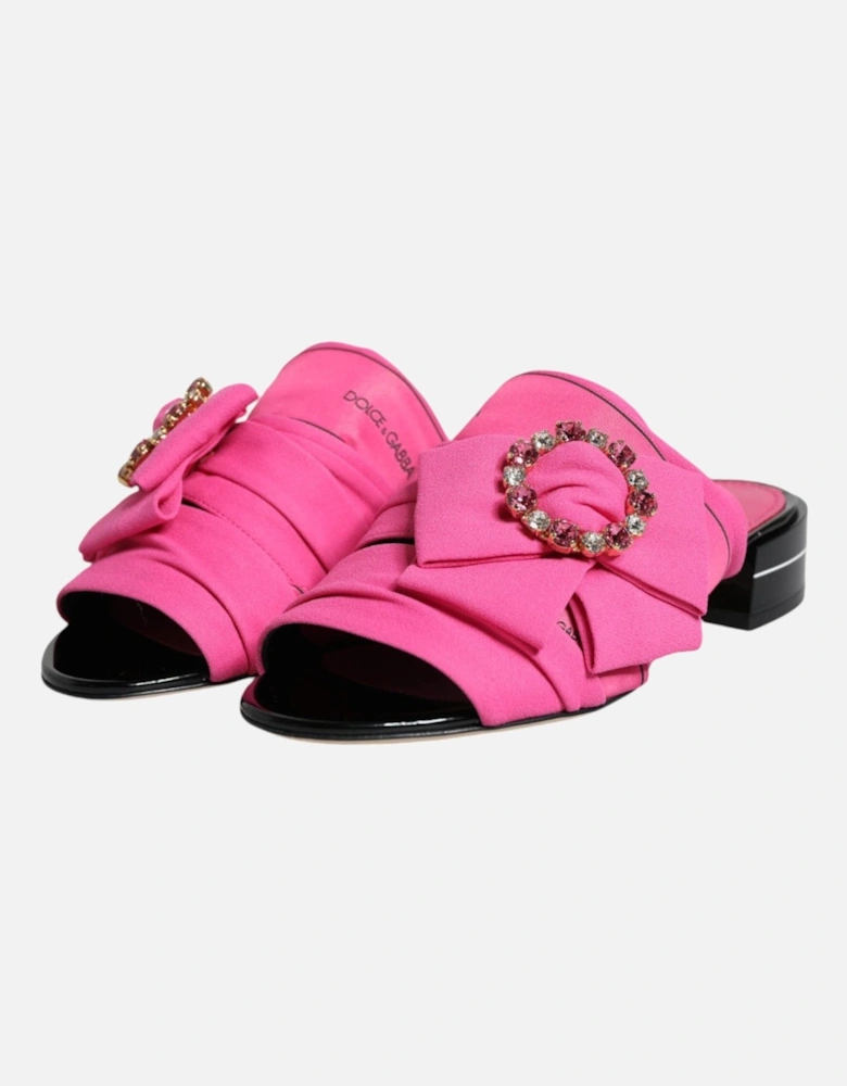 Pink Black Crystal Slides Sandals Shoes Women