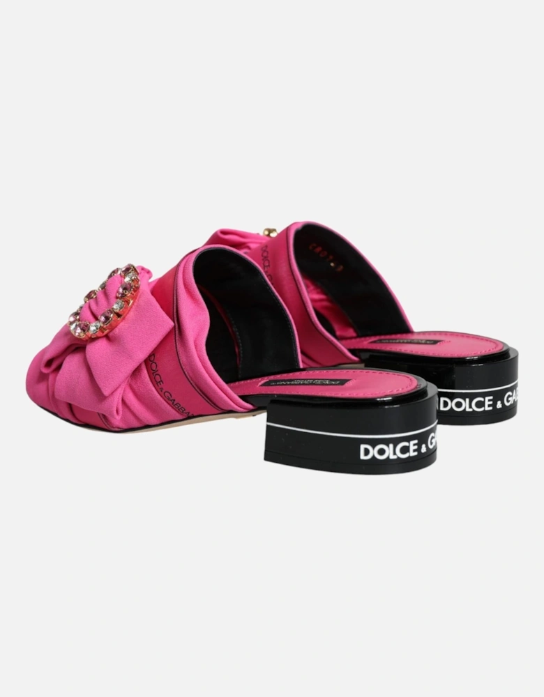 Pink Black Crystal Slides Sandals Shoes Women