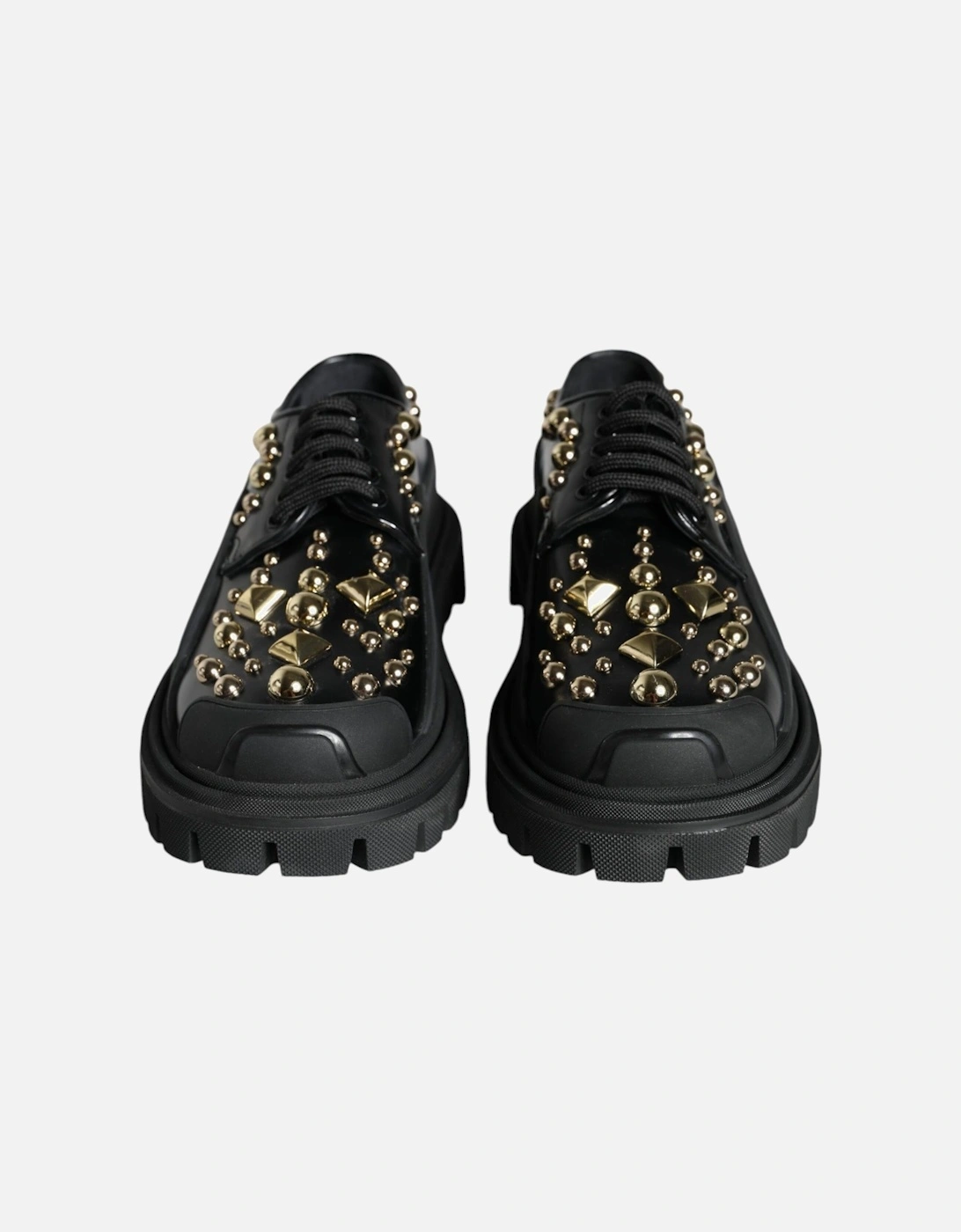 Trekking Derby with Gold Studded Detail Women - Black Flats