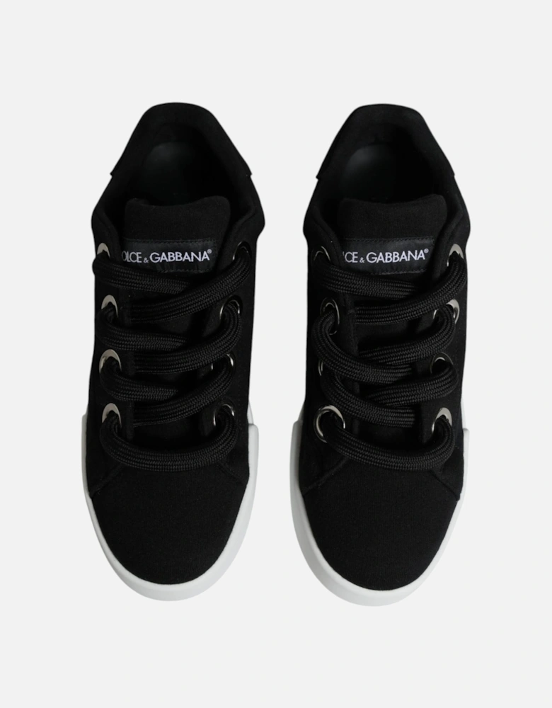 Black White Portofino Low Top Sneakers Shoes Women - Black And White