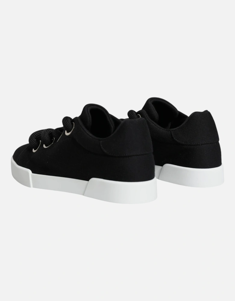 Black White Portofino Low Top Sneakers Shoes Women - Black And White