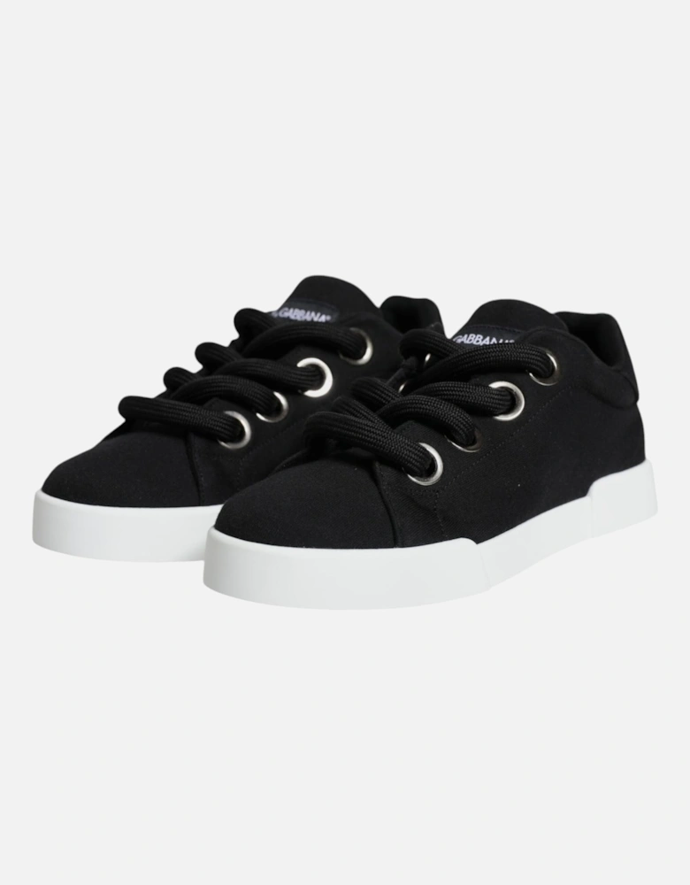 Black White Portofino Low Top Sneakers Shoes Women - Black And White