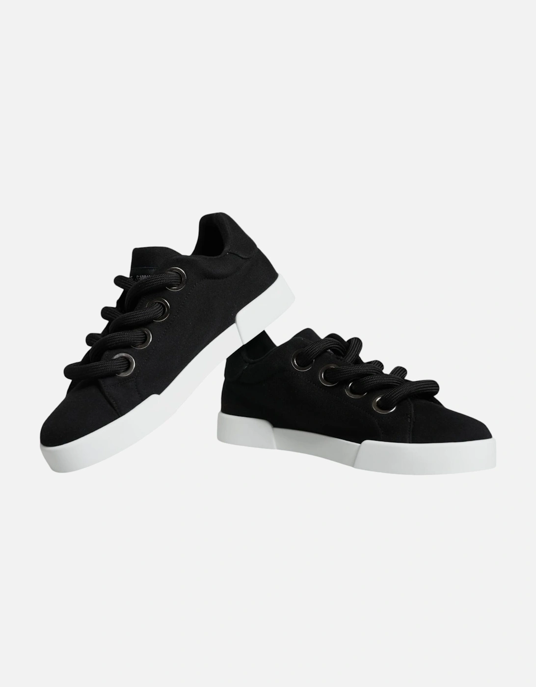 Black White Portofino Low Top Sneakers Shoes Women - Black And White