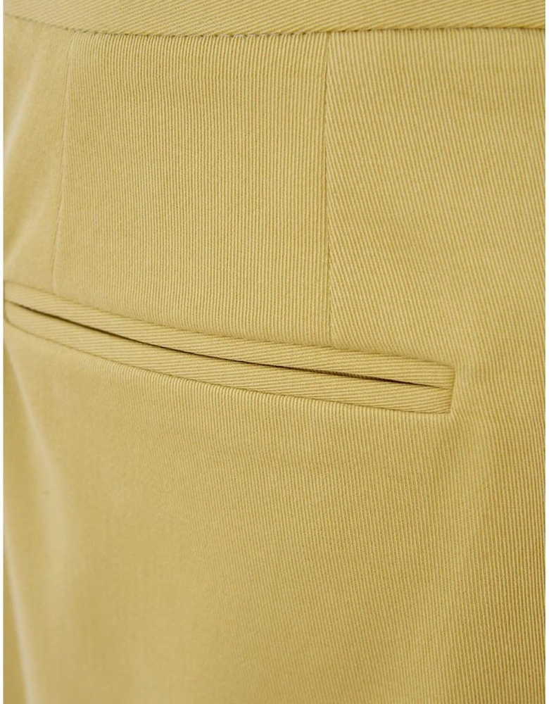 Golden Elegance Cotton Pants Women Jeans