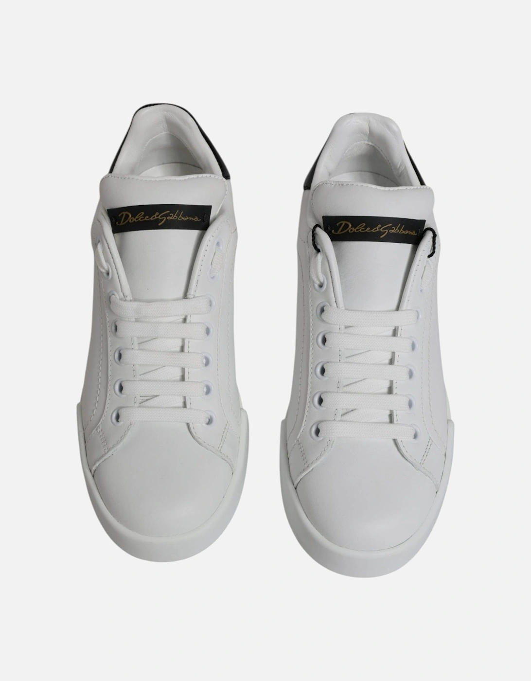 Calf Leather Low-Top Sneaker Shoes Women - Blackwhite