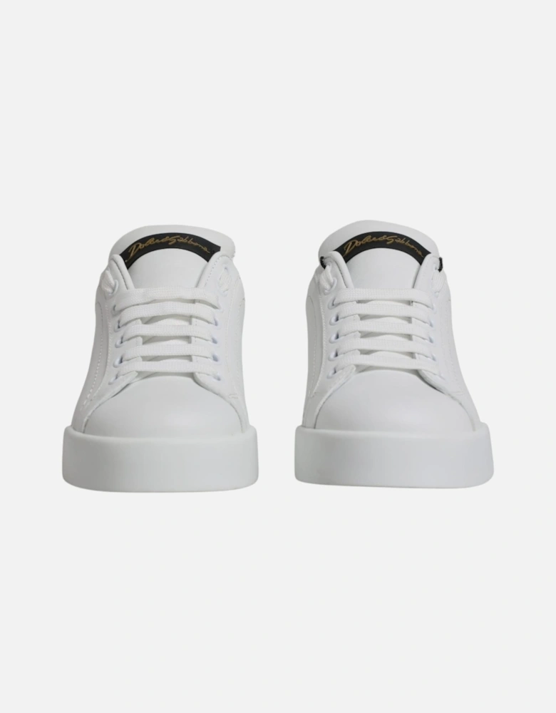 Calf Leather Low-Top Sneaker Shoes Women - Blackwhite