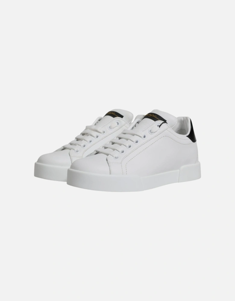 Calf Leather Low-Top Sneaker Shoes Women - Blackwhite