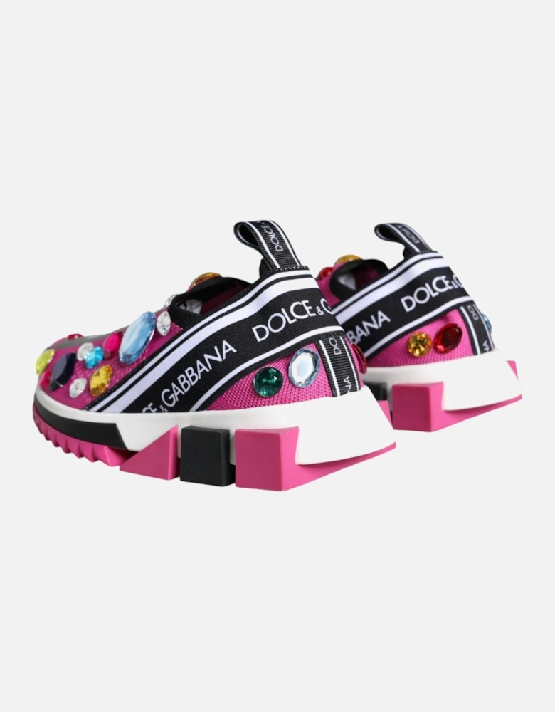 Pink Sorrento Crystals Low Top Sneakers Shoes Women