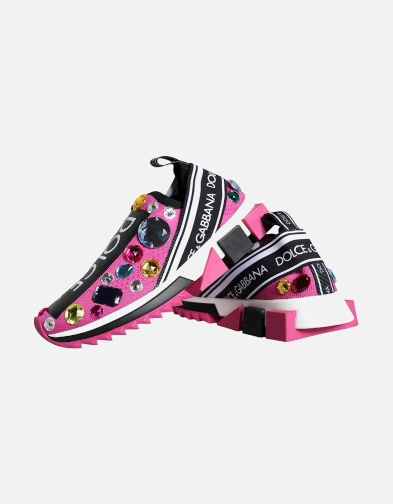 Pink Sorrento Crystals Low Top Sneakers Shoes Women