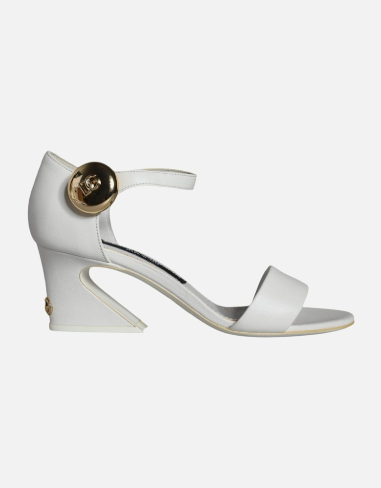 White Leather Heels Keira Sandals Shoes Women