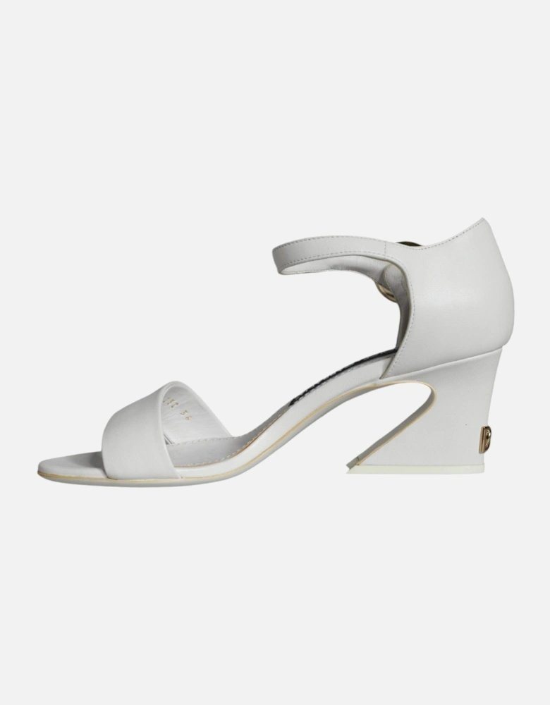 White Leather Heels Keira Sandals Shoes Women