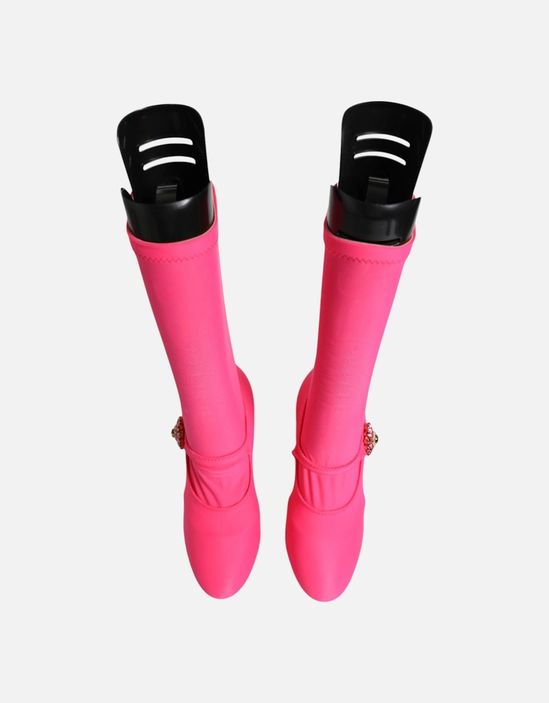 Embellished Crystal Sock High Boots Women - Pink
