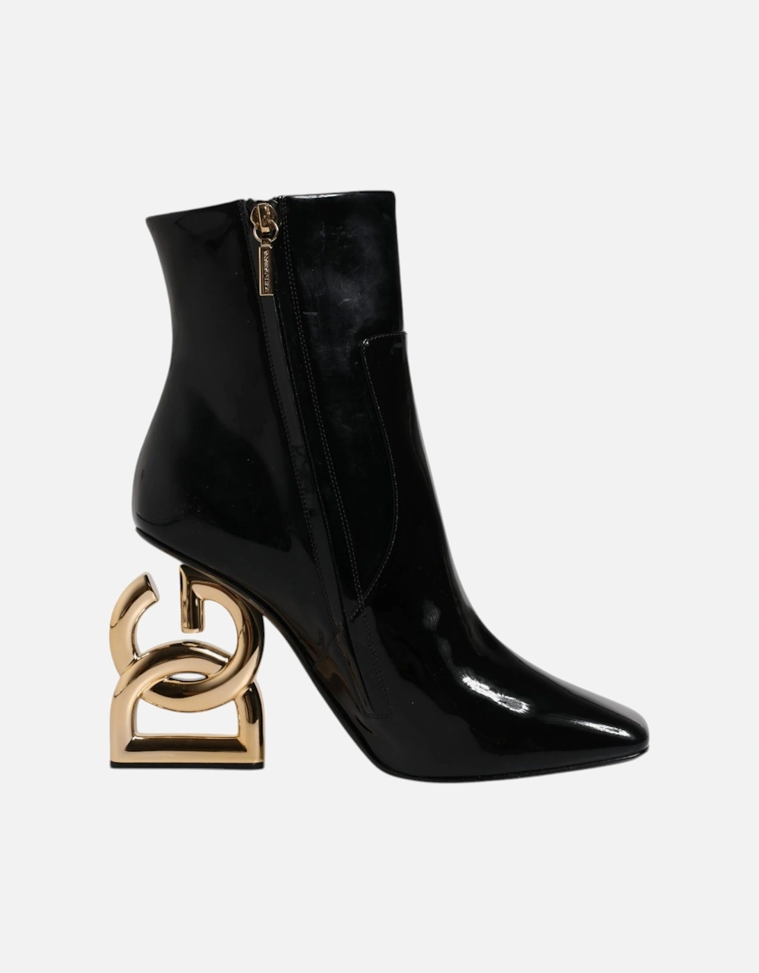 Mid Calf Leather Boots with Side Zipper Closure Women - Black, 7 of 6