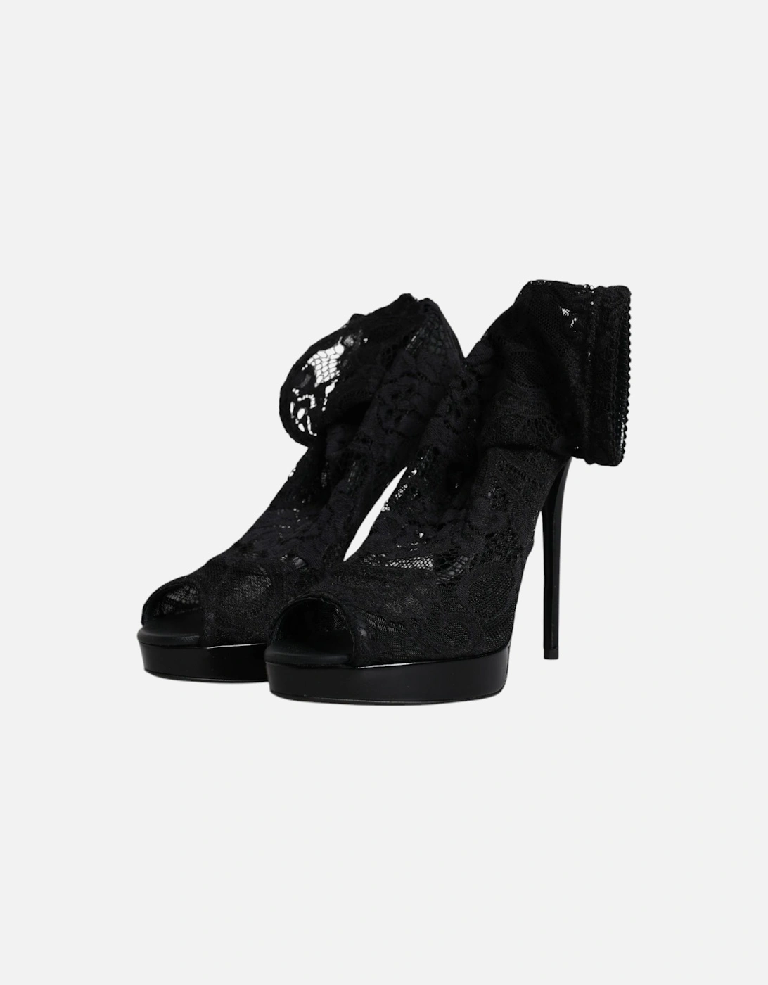 Stretch Sock Boots with Buckle Closure Women - Black
