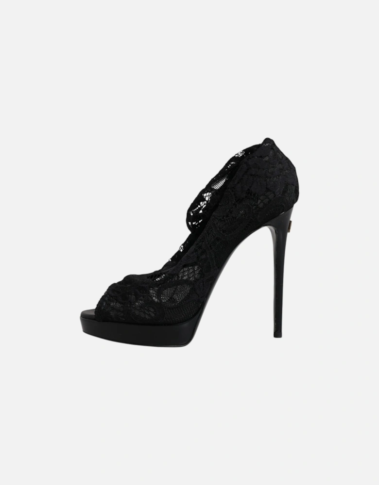Stretch Sock Boots with Buckle Closure Women - Black