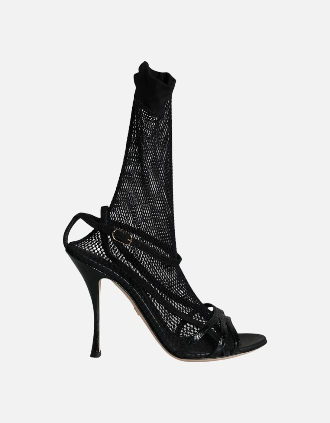 Black Mesh Stiletto Heels Sandals Shoes Women, 7 of 6