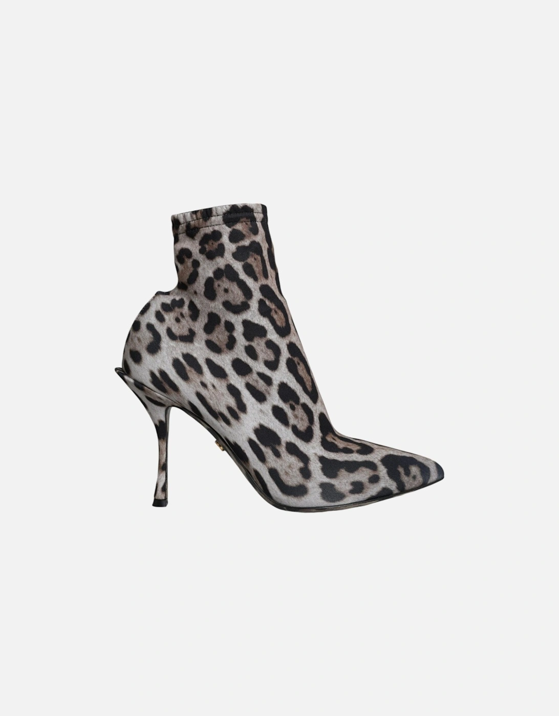 Leopard Pattern Ankle Boots with Leather Sole Women - Gray Patterned, 6 of 5