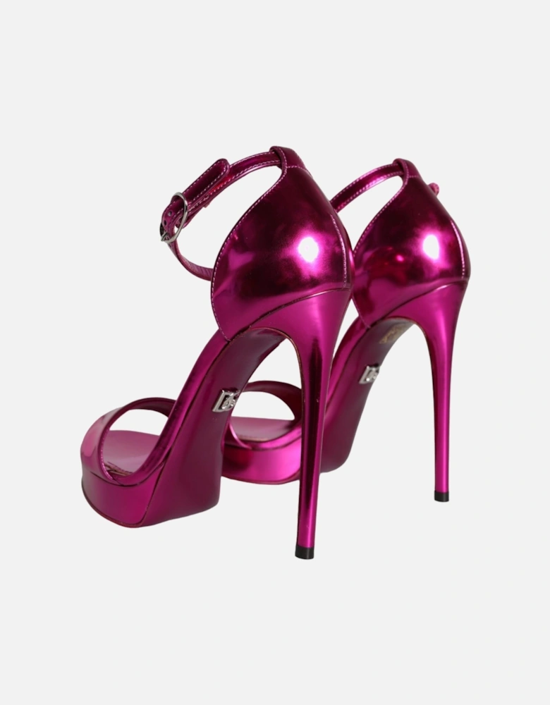 Fuchsia KEIRA Heels Ankle Strap Sandals Shoes Women