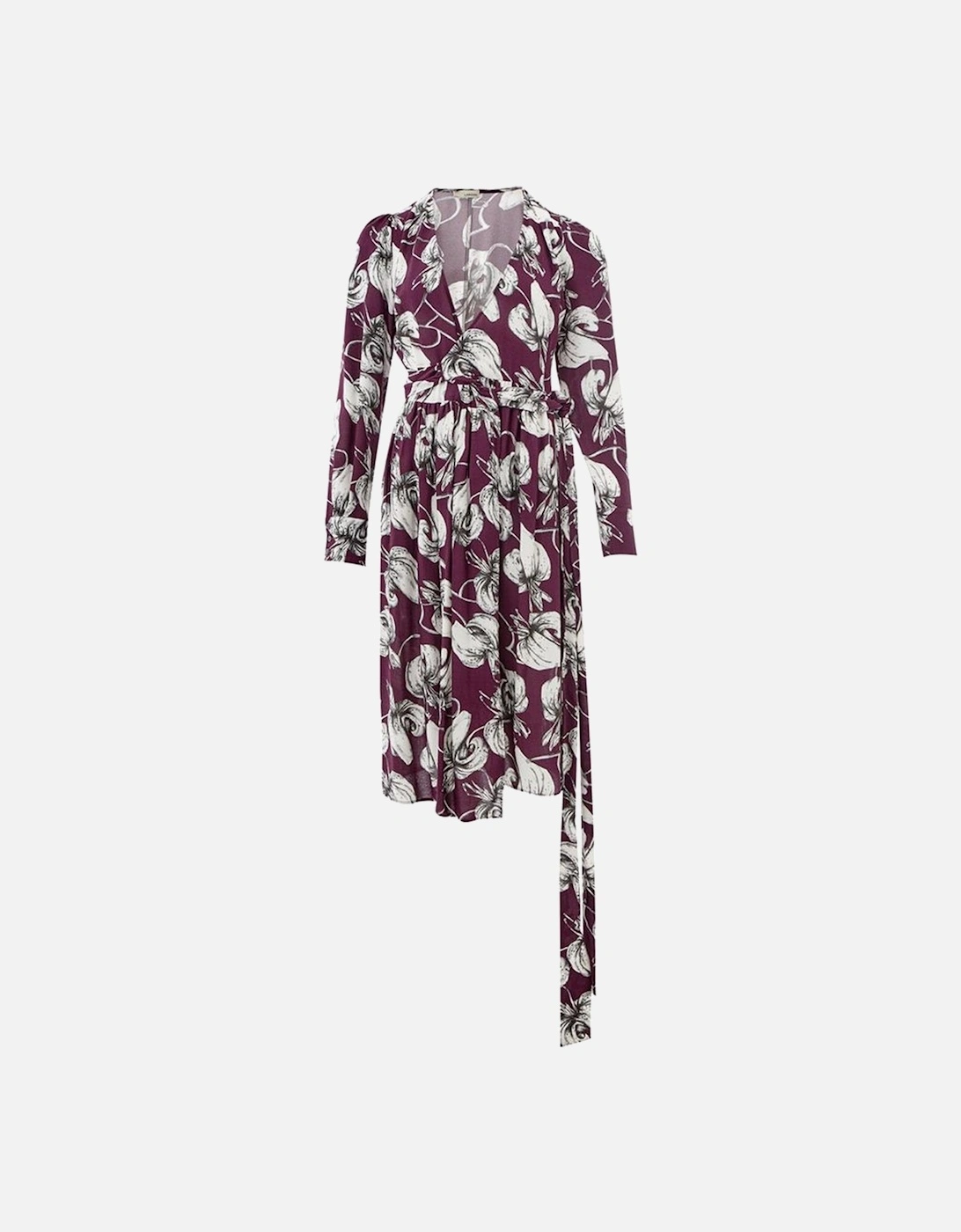 Elegant Viscose Dress with Timeless Silhouette Women - Purple Dresses, 7 of 6