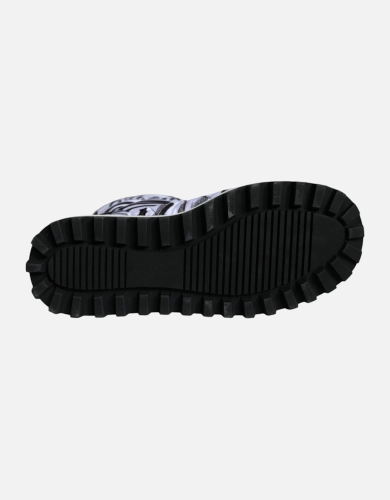 Mid Calf Padded Boot Shoes with Rubber Sole Women - Blackwhite
