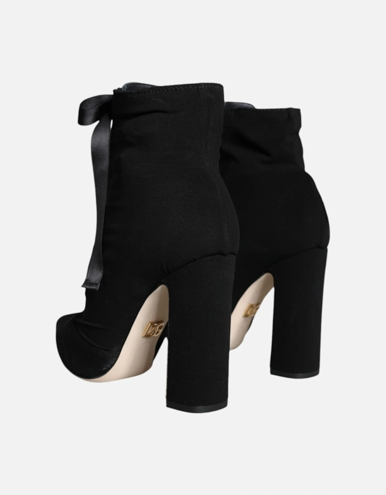 Suede Leather Lace-Up Ankle Boots Women - Black
