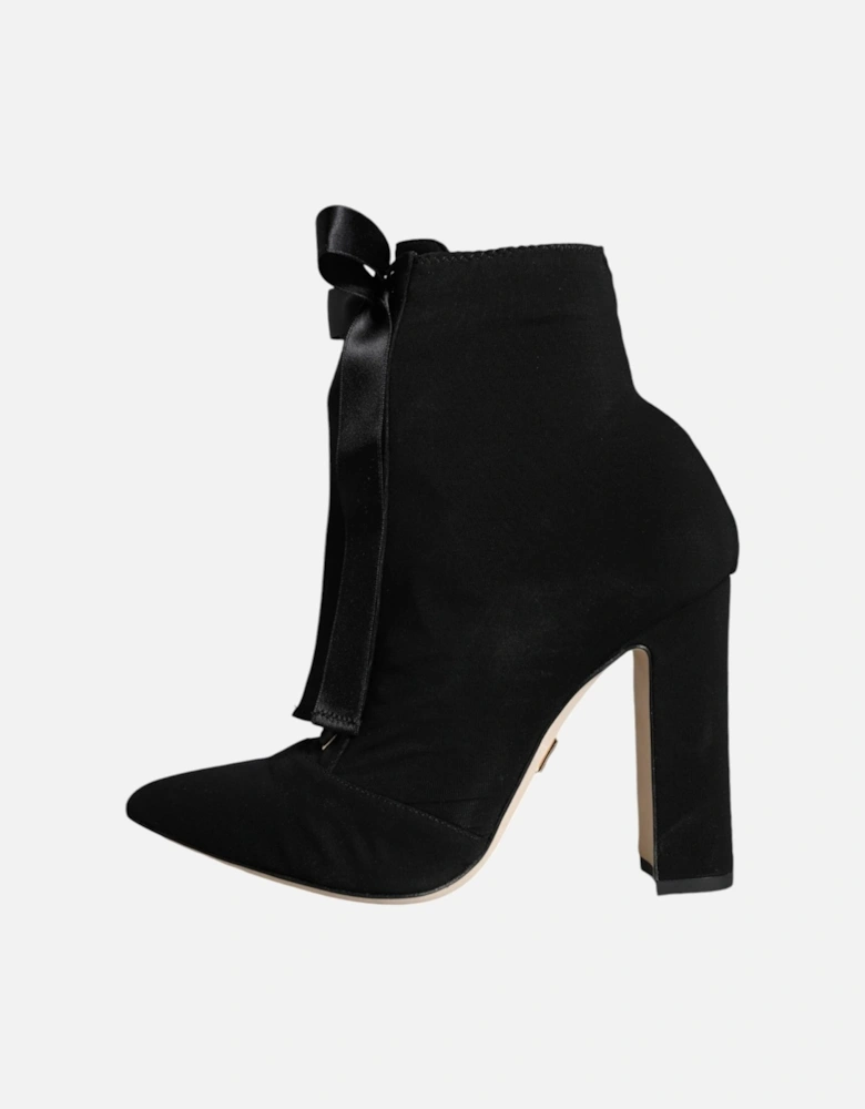 Suede Leather Lace-Up Ankle Boots Women - Black
