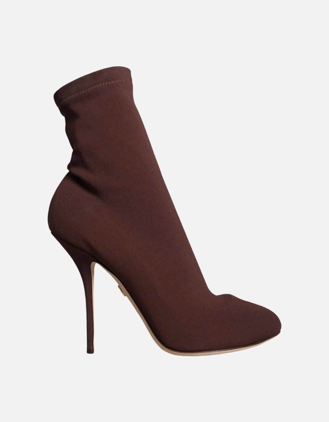 Sock Heels Ankle Boots with Logo Details Women - Brown, 7 of 6