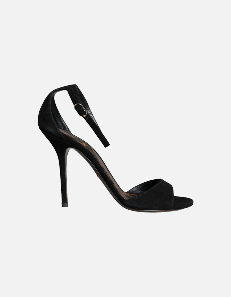 Black KEIRA Heels Ankle Strap Sandals Shoes Women