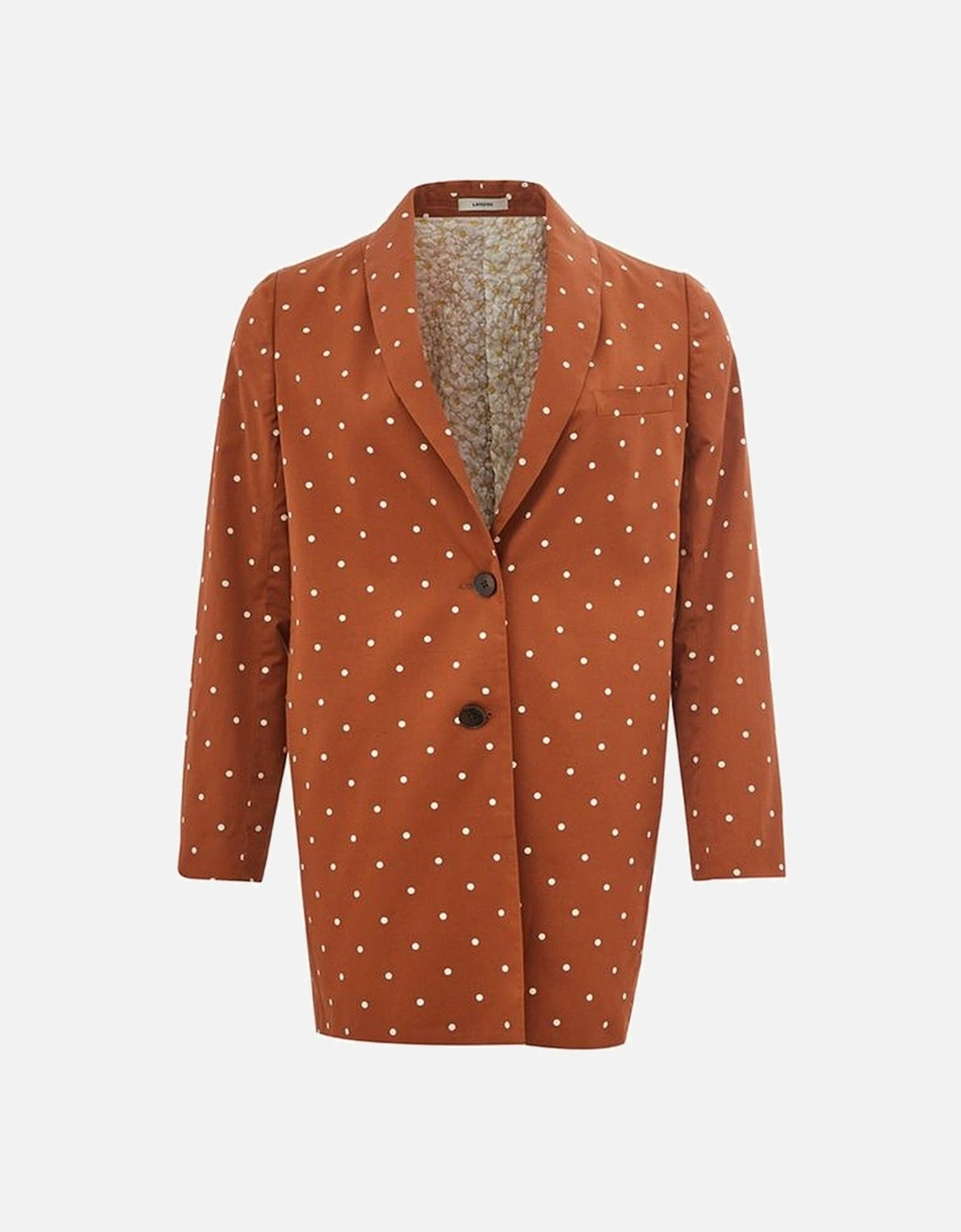 Elegant Tailored Cotton Jacket Women - Brown Jackets, 7 of 6