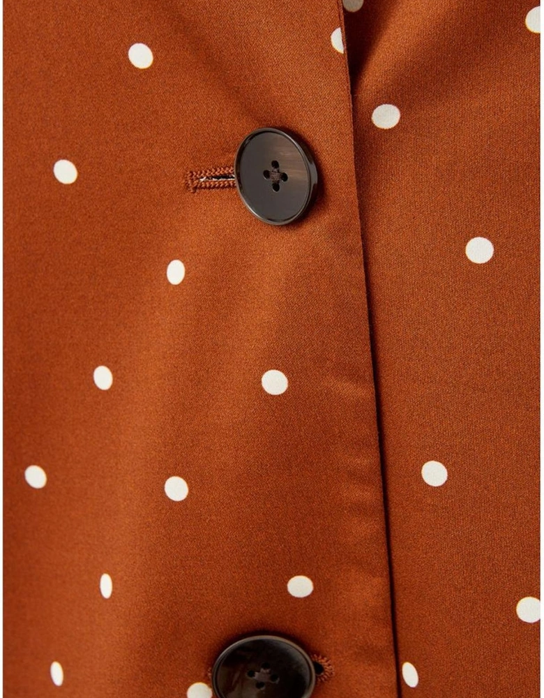 Elegant Tailored Cotton Jacket Women - Brown Jackets