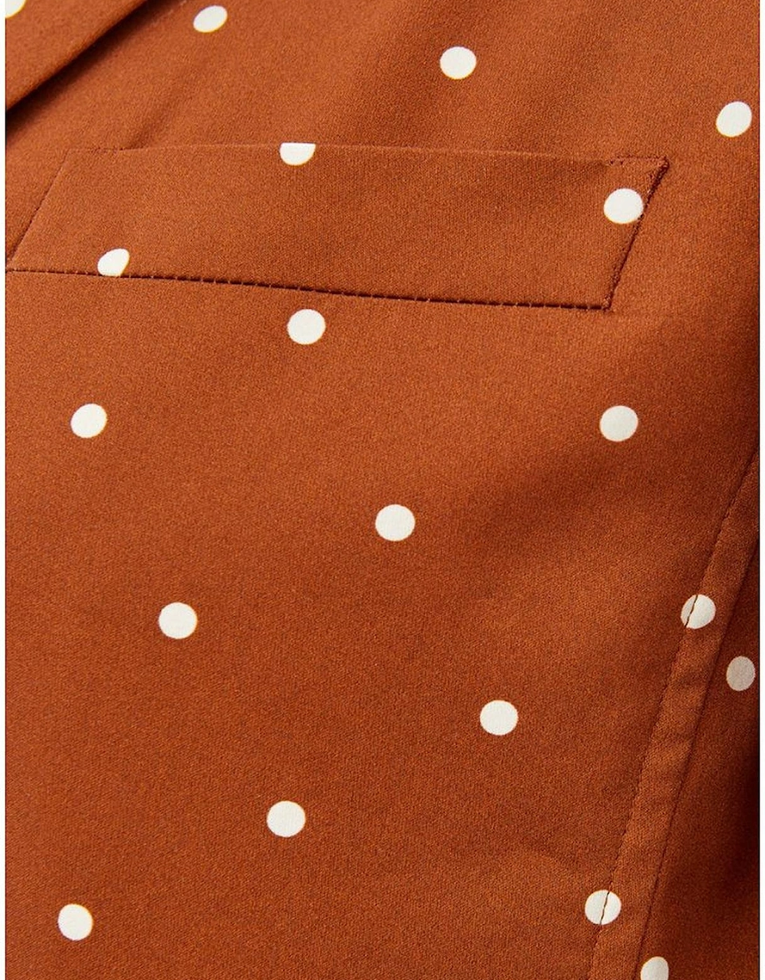Elegant Tailored Cotton Jacket Women - Brown Jackets