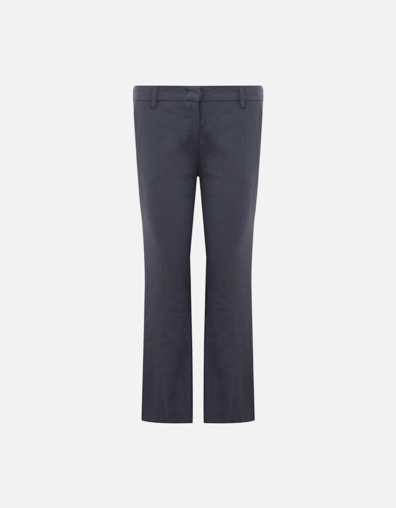 Linen Trousers with Contemporary Styling Women - Blue Jeans