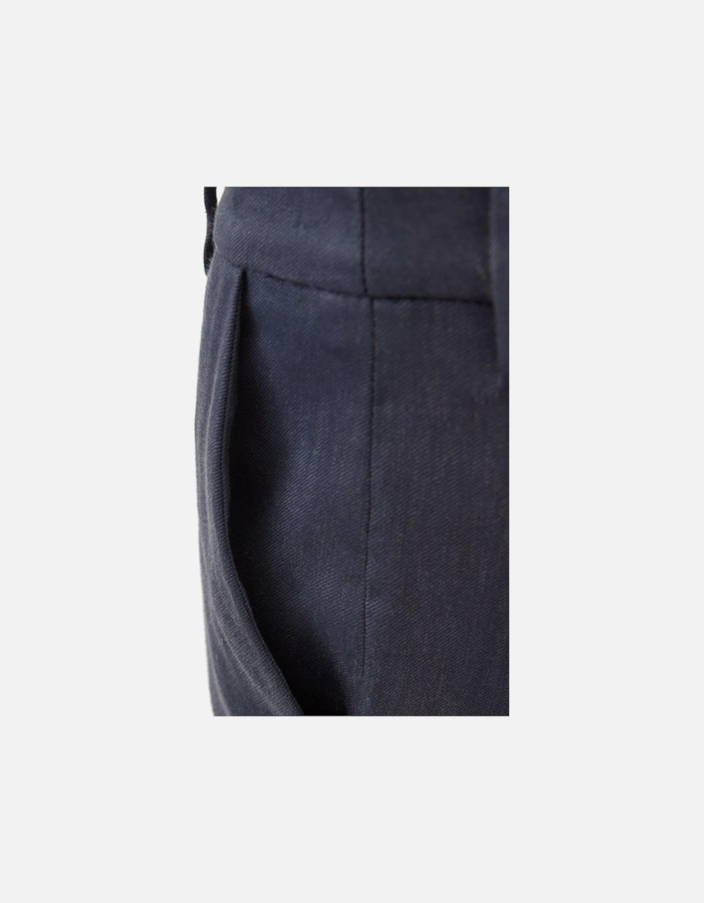 Linen Trousers with Contemporary Styling Women - Blue Jeans