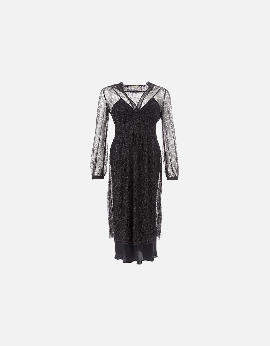 Nylon Elegant Timeless Dress Women - Black Dresses, 7 of 6